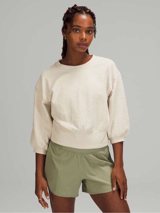 lululemon athletica Tops - Lululemon /// Women’s Textured Crewneck Pullover - White Opal - Size 2